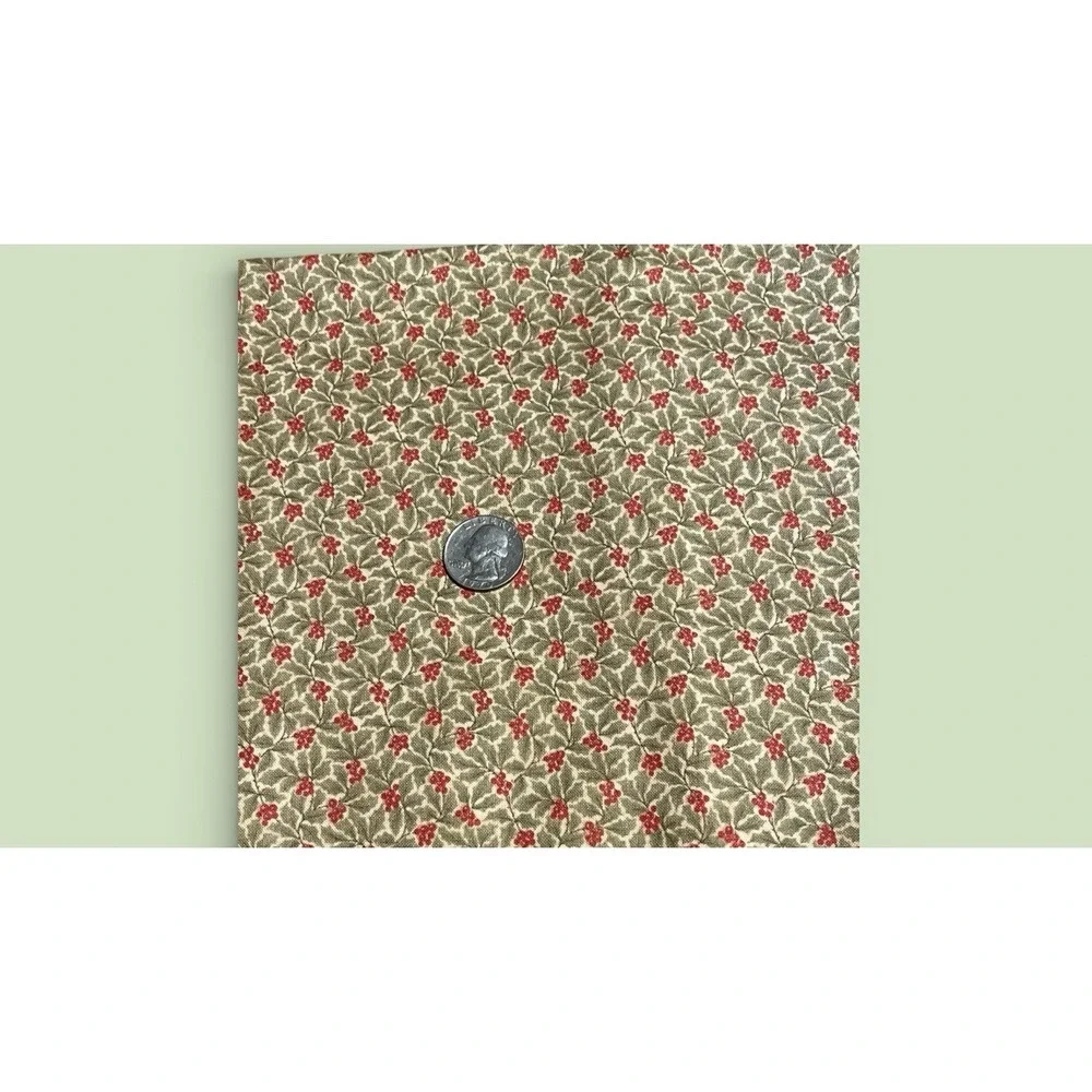 Fabric Quilt Craft Cotton‎ Peace On Earth Moda Pattern 3925 Green Leaves Berries